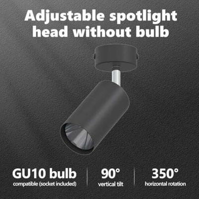 VidaXL Plafondspot met schijnwerpers zwart 6 x 6 x 16 cm metaal