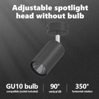 VidaXL Plafondspot met schijnwerpers zwart 6 x 6 x 16 cm metaal - thumbnail