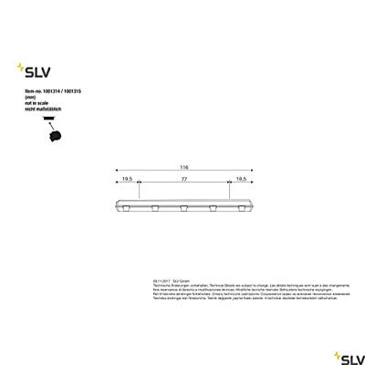 SLV WandlampImperva 40w - 4000K - 116cm grijs - 1001315