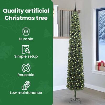 VidaXL Kunstkerstboom groen 270 cm pvc en staal en kunststof