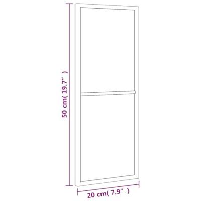 VidaXL Wandspiegel rechthoekig 20x50 cm ijzer zwart
