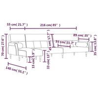 Slaapbank L-vormig 271x140x70 cm fluweel zwart - thumbnail
