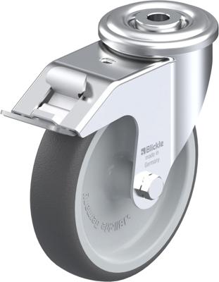 Blickle LER-PATH 125G-FI Zwenkwiel met rem Wieldiameter: 125 mm Draagvermogen (max.): 150 kg 1 stuk(s)
