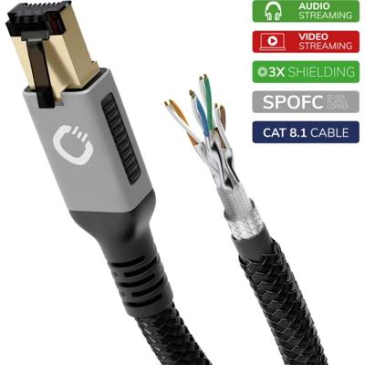 Oehlbach D1C13355 RJ45 Netwerkkabel, patchkabel CAT 8.1 5.00 m Zwart Vergulde steekcontacten, Afgeschermd (drievoudig) 1 stuk(s) Oehlbach D1C13355 RJ45 Netwerkkabel, patchkabel CAT 8.1 5.00 m Zwart Vergulde steekcontacten, Afgeschermd (drievoudig) 1 stuk(s)