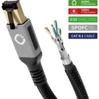 Oehlbach D1C13355 RJ45 Netwerkkabel, patchkabel CAT 8.1 5.00 m Zwart Vergulde steekcontacten, Afgeschermd (drievoudig) 1 stuk(s) - thumbnail