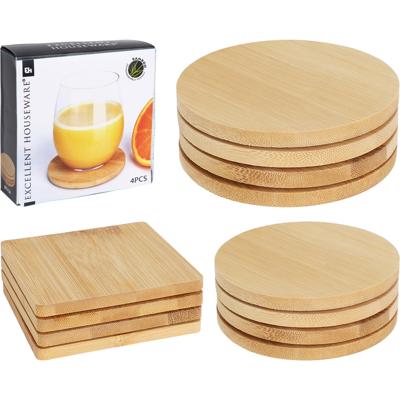 Excellent Houseware Onderzetter Bamboe 4 Stuks
