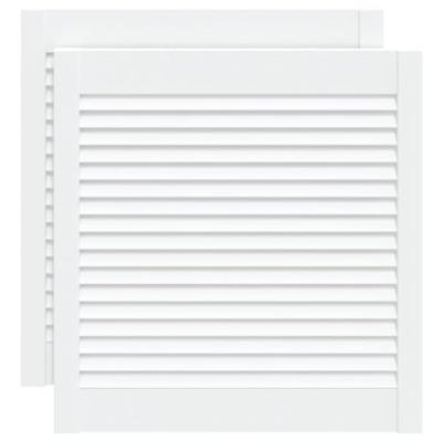 VidaXL Kastdeuren met lamellen 2 st 61,5x59,4 cm grenenhout wit VidaXL Kastdeuren met lamellen 2 st 61,5x59,4 cm grenenhout wit
