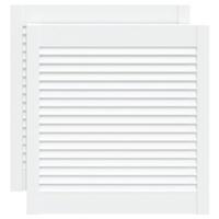VidaXL Kastdeuren met lamellen 2 st 61,5x59,4 cm grenenhout wit - thumbnail