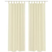 VidaXL Gordijnen 2 st doorschijnend 140x225 cm crème - thumbnail