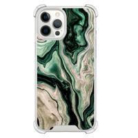 iPhone 12 Pro Max shockproof hoesje - Green waves - thumbnail