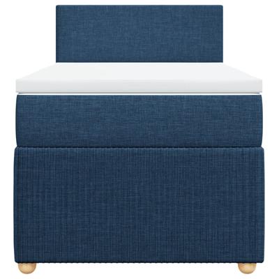 Boxspring met matras stof blauw 140x190 cm - thumbnail