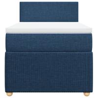 Boxspring met matras stof blauw 200x200 cm - thumbnail