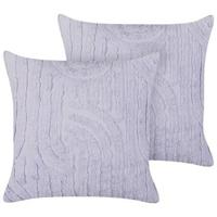 Beliani-TELLIMA -Sierkussen set van 2-Paars-45 x 45 cm-Katoen - thumbnail
