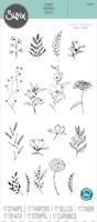 Sizzix • clear stamp set garden botanicals 17pcs - thumbnail