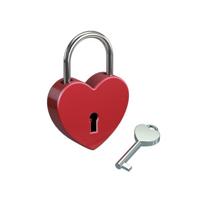 Basi 0006-0703 Hangslot 45 mm Liefdesslot Rood - thumbnail