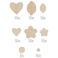 Goki houten knutsel bloemen, 75dlg. - thumbnail