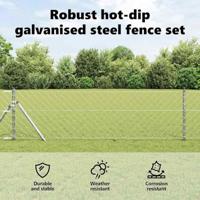 VidaXL Afrasteringspaal zilver 25 x 0,8 m (60 x 60 mm gaas) staal - thumbnail