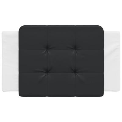 Hoofdbordkussen "Zadar" 80 cm kunstleer zwart en wit