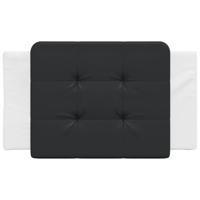 Hoofdbordkussen "Zadar" 80 cm kunstleer zwart en wit - thumbnail