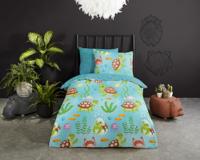 Good Morning Kinderdekbedovertrek "schildpad" - Blauw - (140x200/220 cm) - Katoen - thumbnail