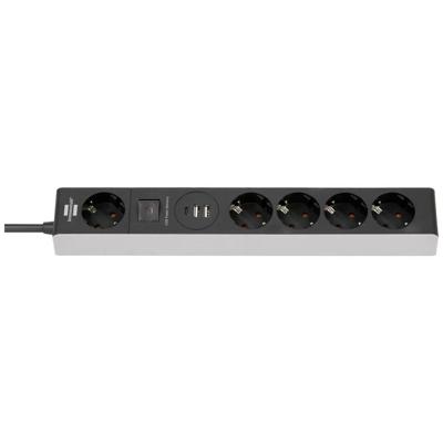 Brennenstuhl 1159780615 Premium-Line Stekkerdoos 5 sockets | Aan/uit Schakelaar | 2x USB-A | 1x USB-C | Zwart | 1,5 meter