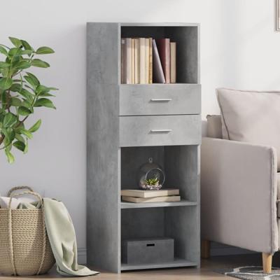 Hoge kast 45x42,5x124 cm bewerkt hout betongrijs