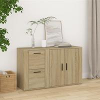 Dressoir 100x33x59,5 cm bewerkt hout sonoma eikenkleurig - thumbnail