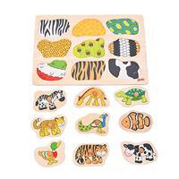 Goki houten dieren noppenpuzzel, 9st. - thumbnail