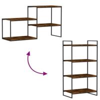 Wandschappen 4 st 60x40x1,5 cm bewerkt hout gerookt eikenkleur - thumbnail