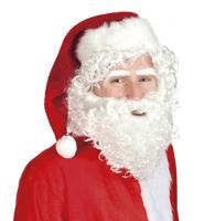 Boland kerstmanset pruik, wenkbrauwen, baard synthetisch - thumbnail