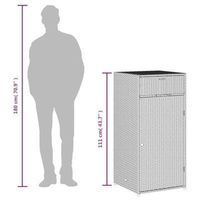 Tuinkast 55x55x111 cm poly rattan bruin