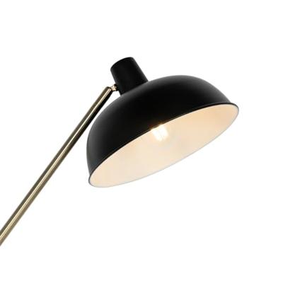 QAZQA Retro vloerlamp zwart met brons - Milou
