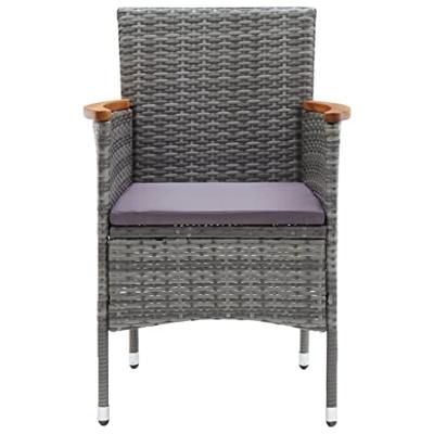 9-delige Tuinset met kussens poly rattan grijs - thumbnail