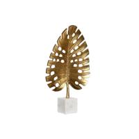 Decoratieve figuren DKD Home Decor 28 x 7,5 x 47 cm Gouden Wit Tropisch Blad van een plant - thumbnail