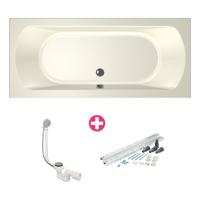 Xenz Lagoon Duobad - 170x75x53 - afvoer Midden - acryl - pergamon 6927-02 - thumbnail