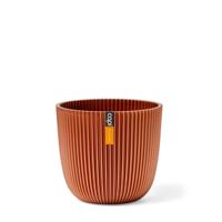 Capi nature groove bol bloempot 21.5x20 cm metallic koper - thumbnail