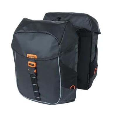 Basil miles tarpaulin - dubbele fietstas, waterdicht, 34l, zwart/oranje - thumbnail