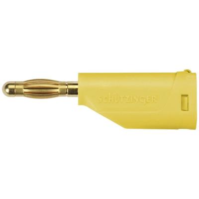 Schützinger Veerkorfstekker Stift-Ø: 4 mm Geel 1 stuk(s)