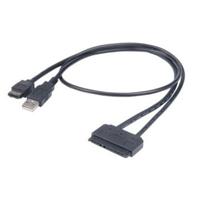 Akasa HDD/ SSD Adapter [1x SATA-combi-bus 15+7-polig - 1x USB-A 2.0 stekker, eSATA-stekker 7-polig] 0.40 m - thumbnail