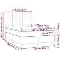 Boxspring met matras fluweel donkergrijs 140x190 cm - thumbnail