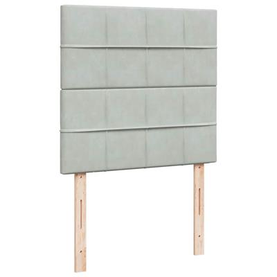 Boxspring met matras fluweel lichtgrijs 140x190 cm