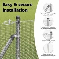 VidaXL Afrasteringspaal zilver 10 x 1,6 m (12 x 12 mm gaas) staal - thumbnail