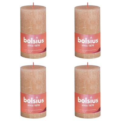 Bolsius rustiek stompkaars 130/68 misty pink a4