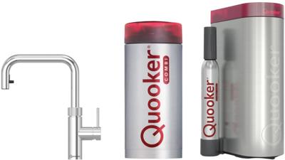 Quooker Flex Square met COMBI boiler en CUBE reservoir 5-in-1 kokend water kraan chroom