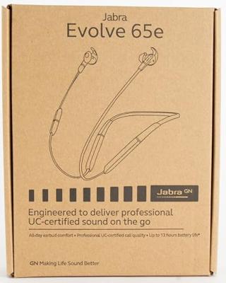 Jabra Evolve 65e In-Ear Headphones – Microsoft gecertificeerde Active Noise Cancelling Bluetooth Oordopjes met Nekband voor Draadloze Gesprekken, Muziek en Trilalarm – zwart