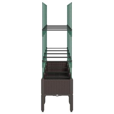 Plantenbak met latwerk 160x40x142,5 cm polypropeen bruin