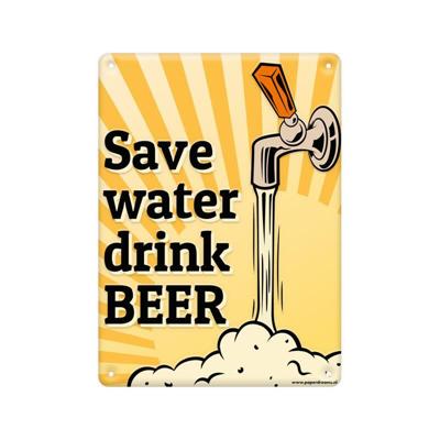 Tekstbord metaal Save water
