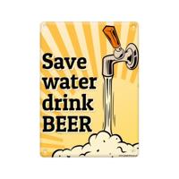 Tekstbord metaal Save water - thumbnail