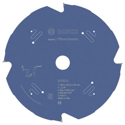 Bosch Accessoires Cirkelzaagblad Expert for Fiber Cement 168x20x1,8/1,2 mm, T4 - 2608901877