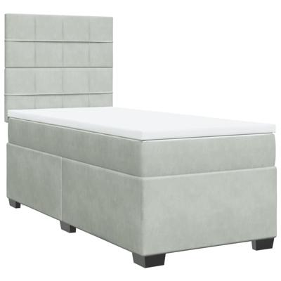 Boxspring met matras fluweel lichtgrijs 80x200 cm